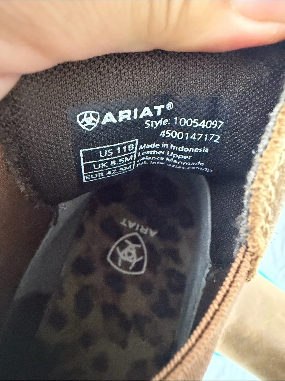 Ariat Brown Leather Chelsea Boots with Teal Soles